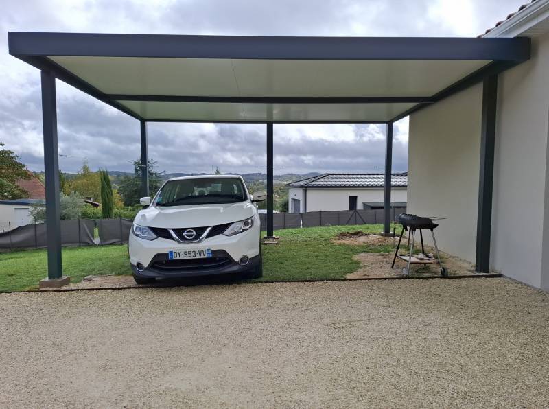 pose d'un carport 2 voitures sur la commune de Trélissac proche de Périgueux en dordogne 